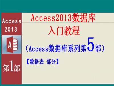 Access2013数据库入门教程1